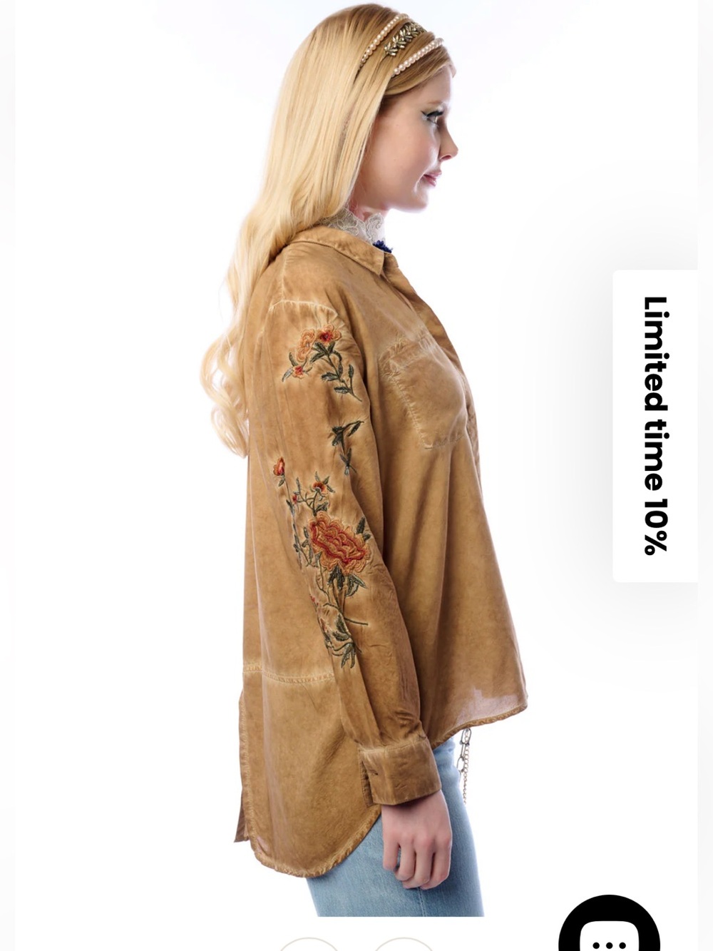 NWT Aratta Silent Journey- Kate Shirt- Vintage Brown - Picture 9 of 16